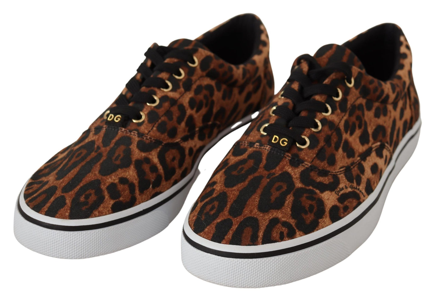 Brown Leopard Print Low Top Sneakers Shoes