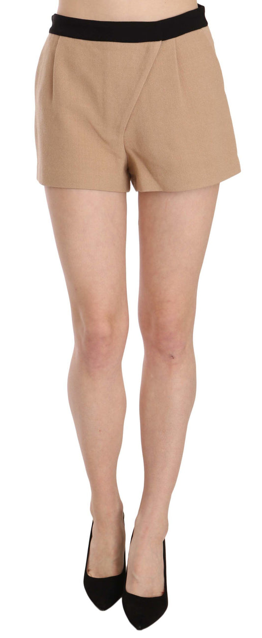 Chic Beige Mid Waist Mini Shorts
