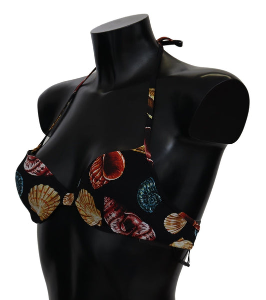 Chic Seashell Print Bikini Top
