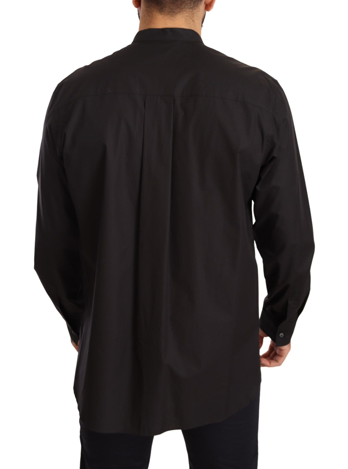 Elegant Black 100% Cotton Men's Shirt