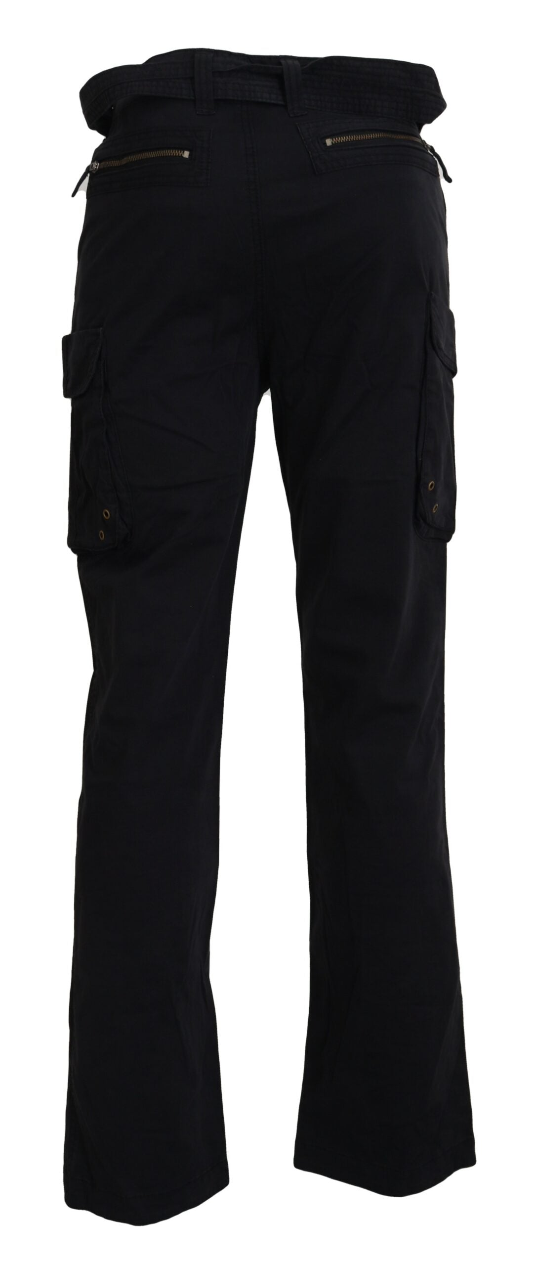 Elegant Black Cargo Pants with Belt