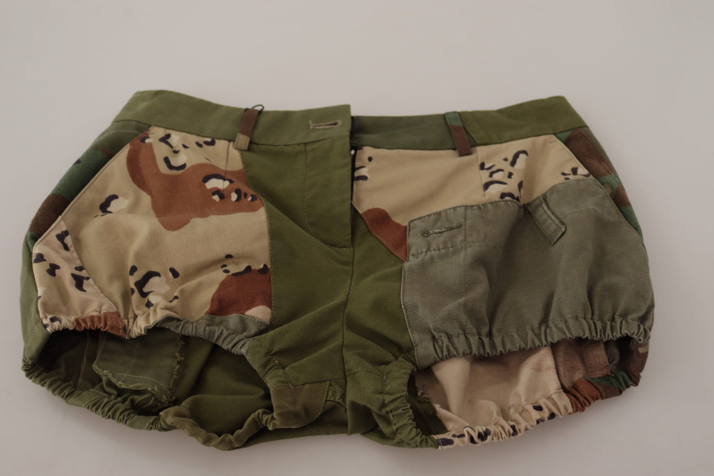 Army Green High-Waist Hot Pants