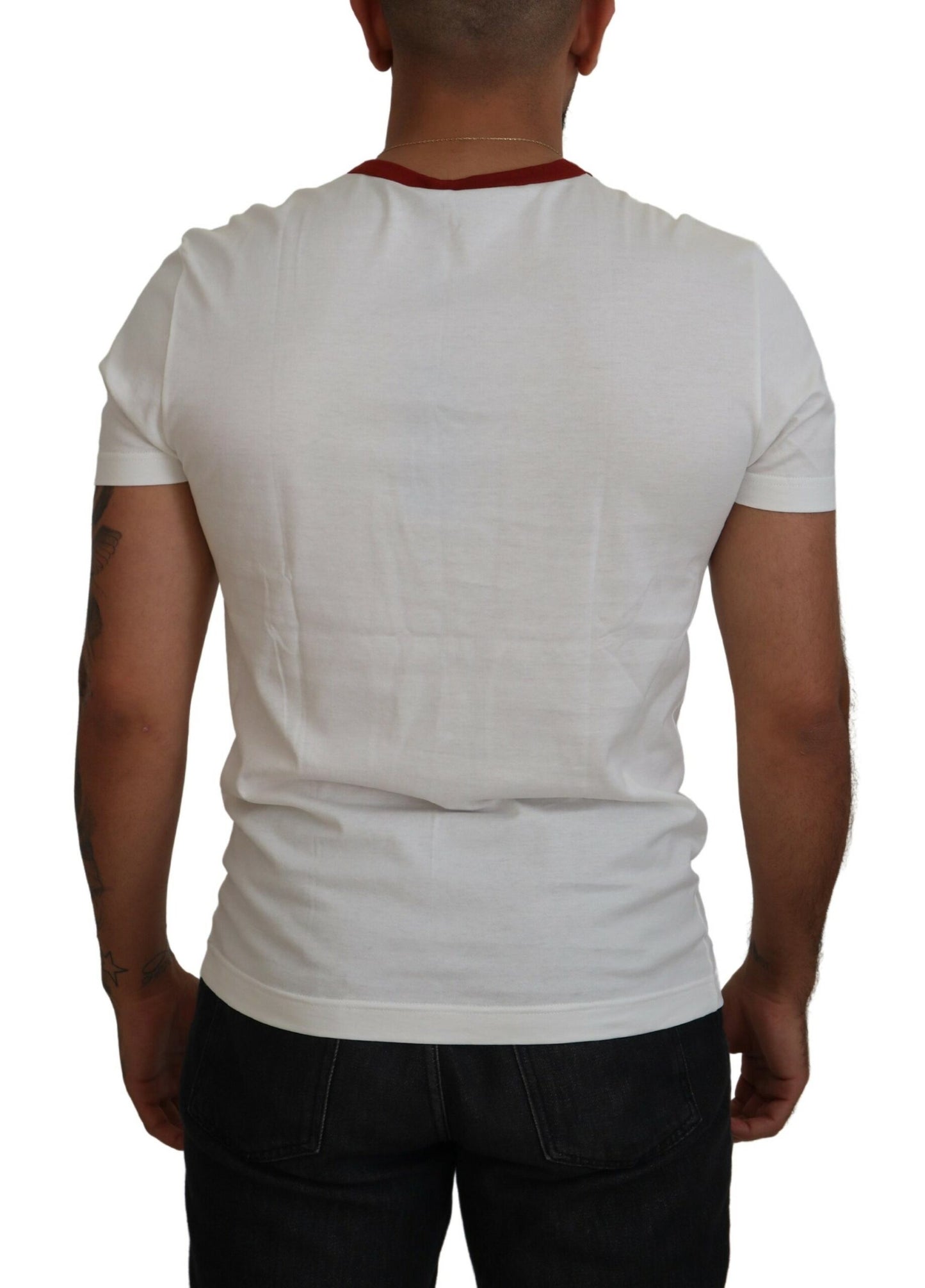 Elegant White Crewneck Cotton T-Shirt