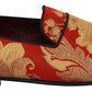 Red Gold Brocade Slippers Loafers Shoes