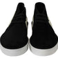 Black Leather Derby Logo Casual Sneakers Derby Shoes