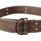 Beige Leather Logo Belt Sling Cintura Buckle Belt