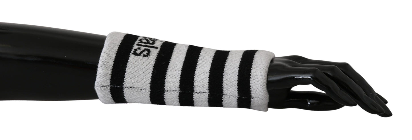 Black White 1 PSC Wool Arm Warmer DGMillennials  Gloves