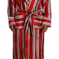 Chic Striped Silk Sleepwear Robe