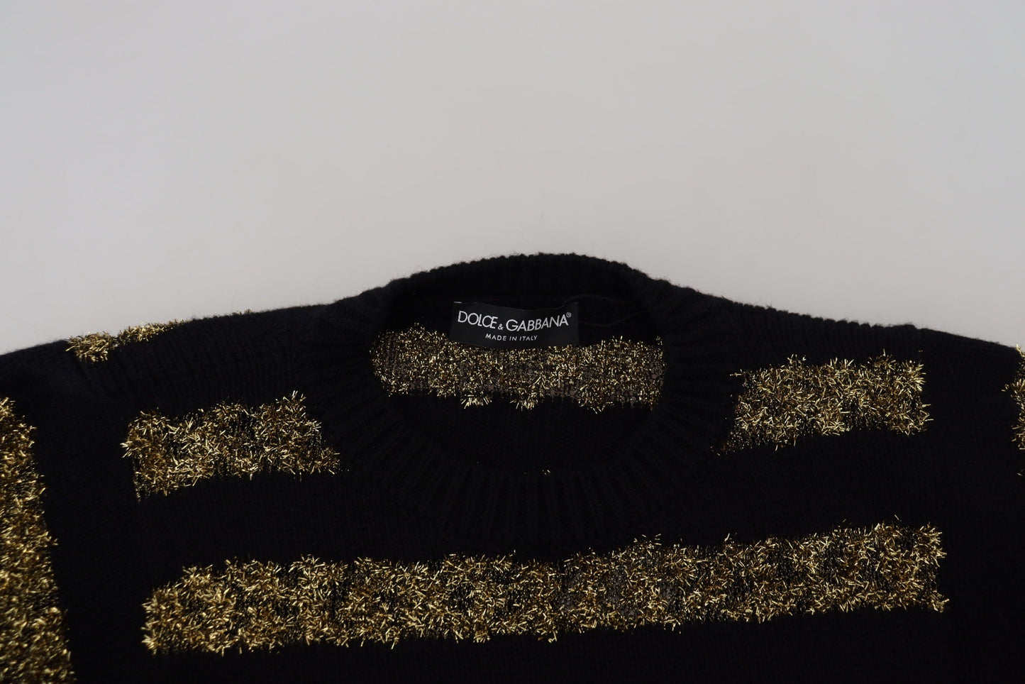 Elegant Black and Gold Crystal Sweater