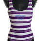 Chic Purple Striped One-Piece Swimsuit