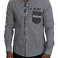 Slim Fit Striped Casual Shirt with Channel Motive