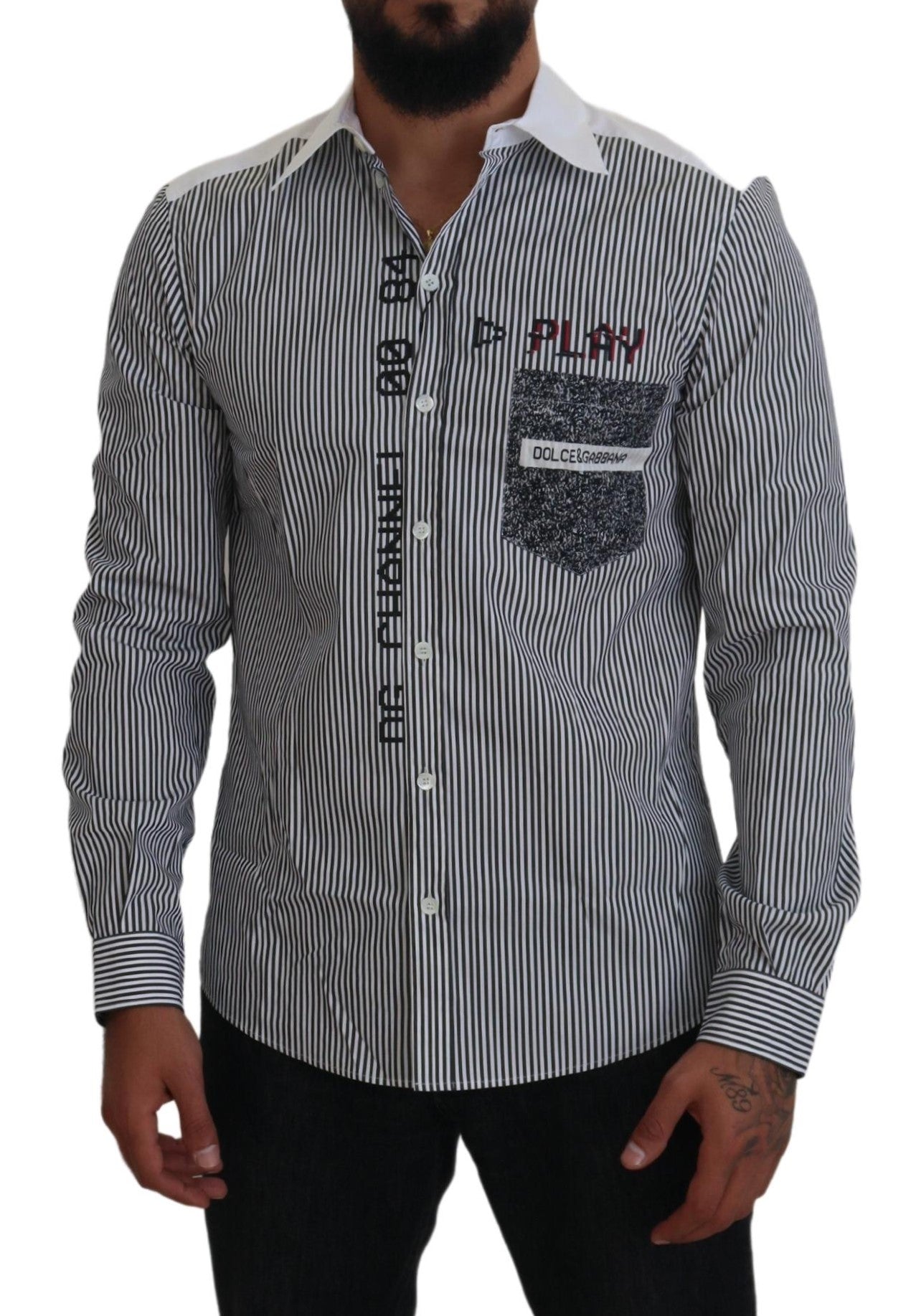 Slim Fit Striped Casual Shirt with Channel Motive