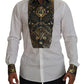White Gold Detail Baroque Men's Dress Shirt