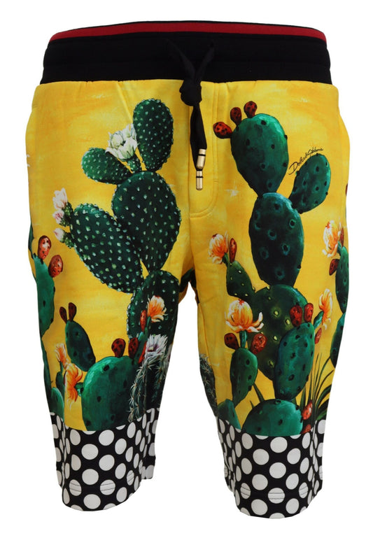 Multicolor Cactus Print Sweat Shorts