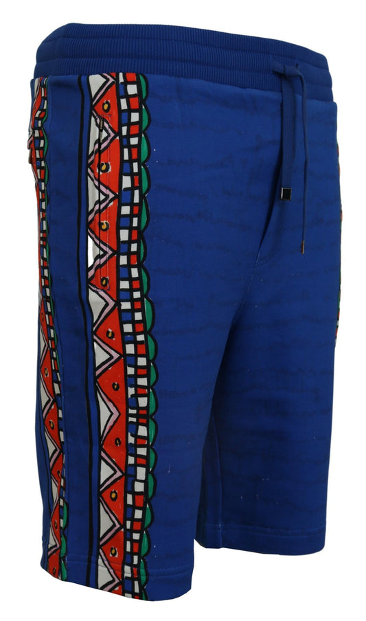 Elegant Multicolor Printed Cotton Shorts