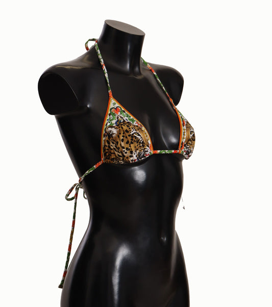 Elegant Leopard Print Bikini Top