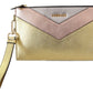 Versace Bronze Leather Zip Small Pouch Women's Bag
