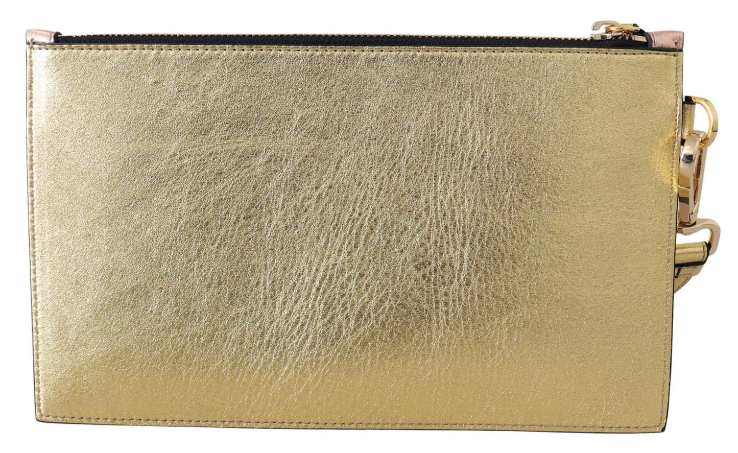 Bronze Leather Zip Small Pouch Bag