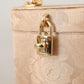 Beige Alta Moda Hand Makeup Mirror Bag