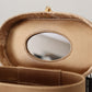 Beige Alta Moda Hand Makeup Mirror Bag