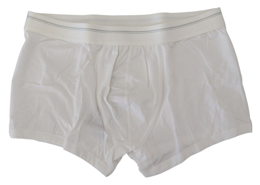 Elegant White Cotton Blend Boxer Shorts