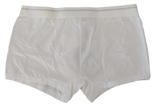 Elegant White Cotton Blend Boxer Shorts