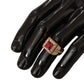 Gold Plated 925 Silver Red Crystal Ring