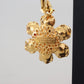 Elegant Gold & Pink Floral Dangling Earrings