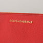 Elegant Red Leather Clutch with Gold Accents