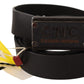 Belt Black Rustic Buckle Waist Belt