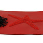 Elegant Red Leather Clutch with Gold Accents