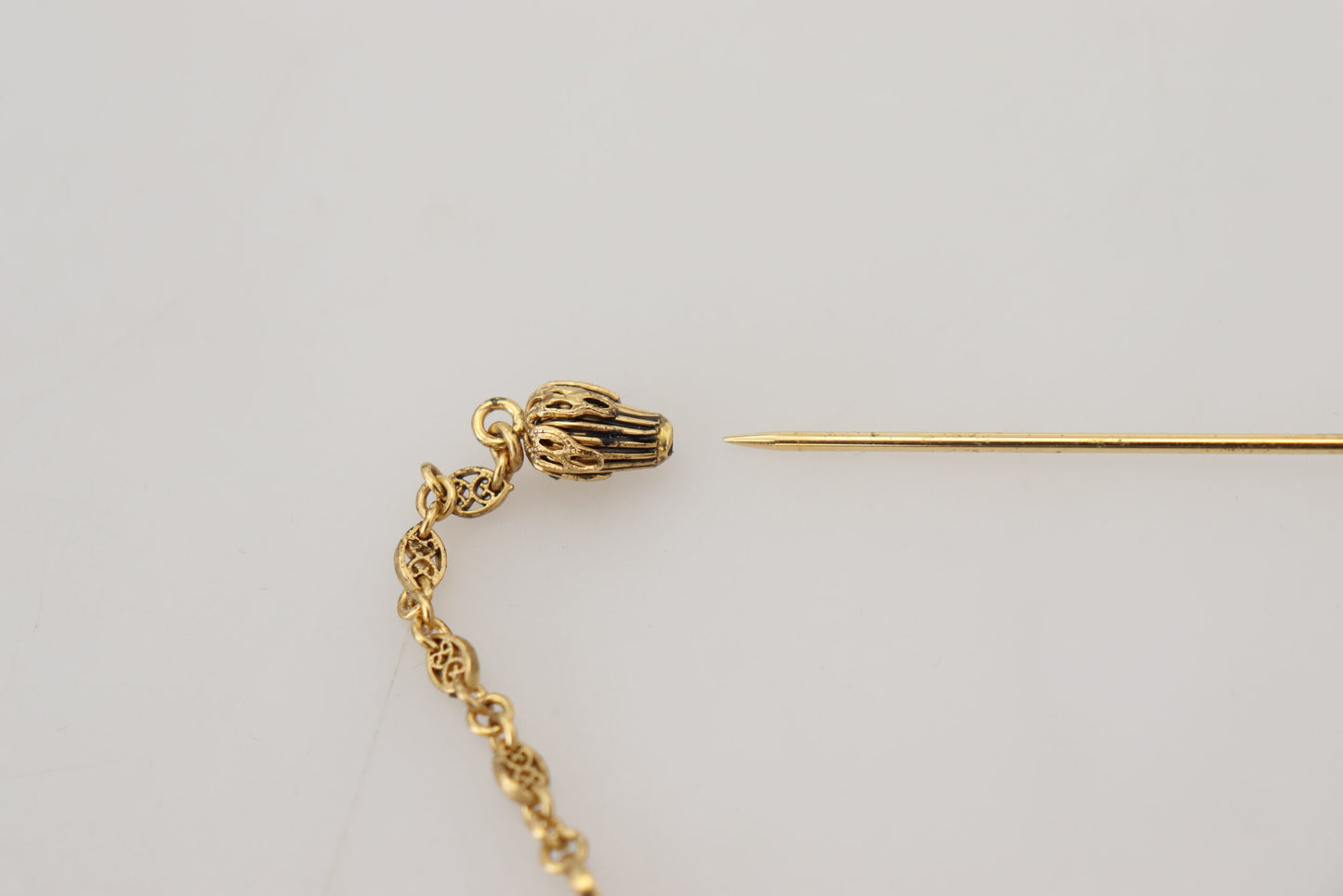 Elegant Gold Tone Crown Brooch Pin