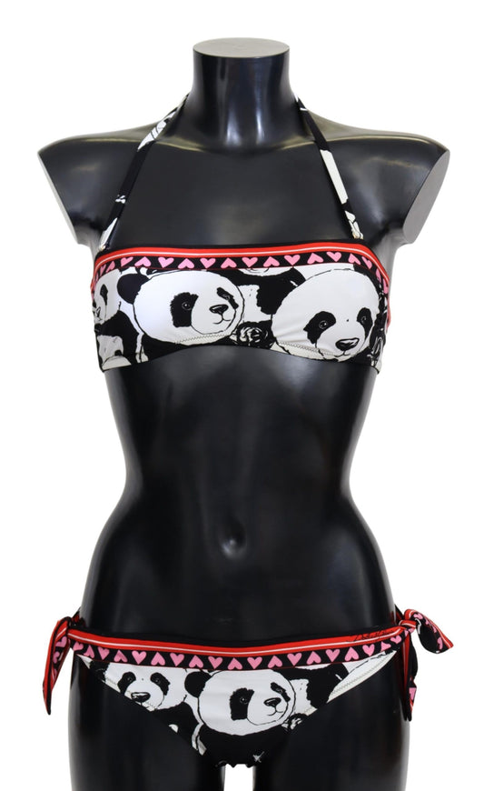 Chic Panda Print Two Piece Bikini Set