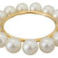 Chic Gold-Tone Faux Pearl Bangle