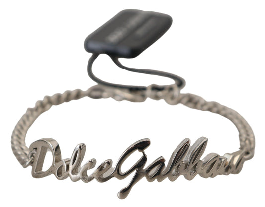 925 Sterling Silver Chain Logo Branded Bracelet