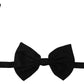 Elegant Black Cotton Bow Tie