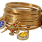 Elegant Gold Crystal Bangle Bracelet