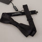 Elegant Black Silk Bow Tie