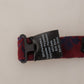Maroon Silk Bow Tie with Blue Flower Pattern