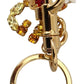 Elegant Gold-Toned Crystal Keychain