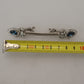 Elegant Silver Glass Brooch Pin