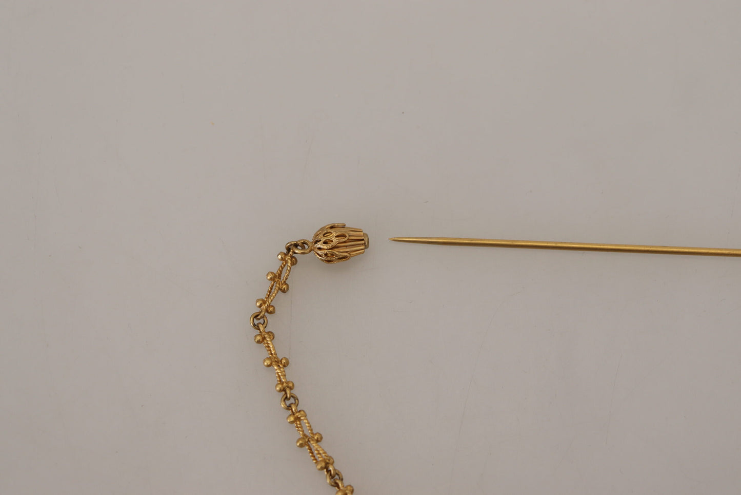 Elegant Gold Tone Brass Brooch Pin