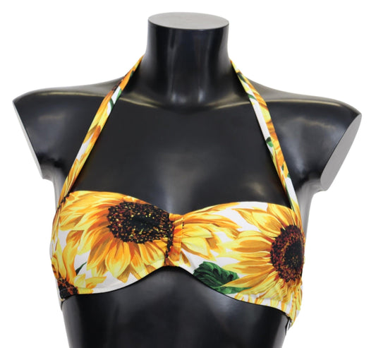 Sunflower Print Bikini Top