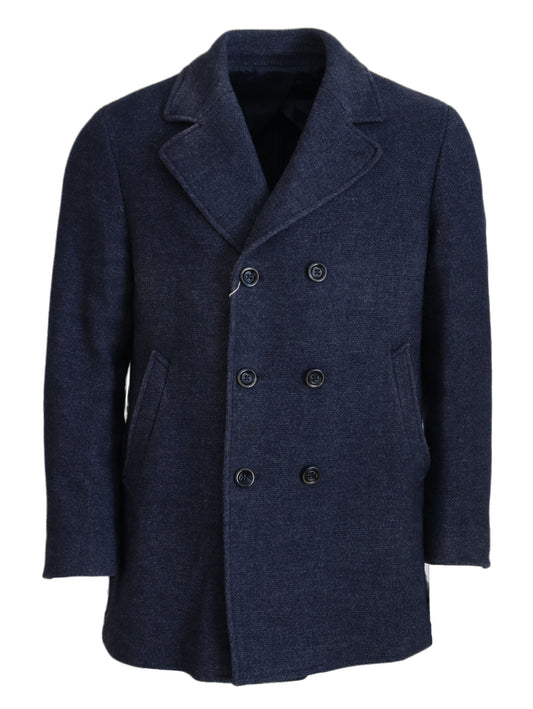Chic Double Breasted Blue Coat Jacket