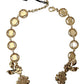 Elegant Gold Tone Crystal Statement Necklace