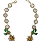 Elegant Gold Tone Crystal Statement Necklace