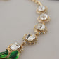 Elegant Gold Tone Crystal Statement Necklace