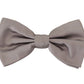 Elegant Gray Silk Tied Bow Tie