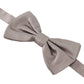 Elegant Gray Silk Tied Bow Tie