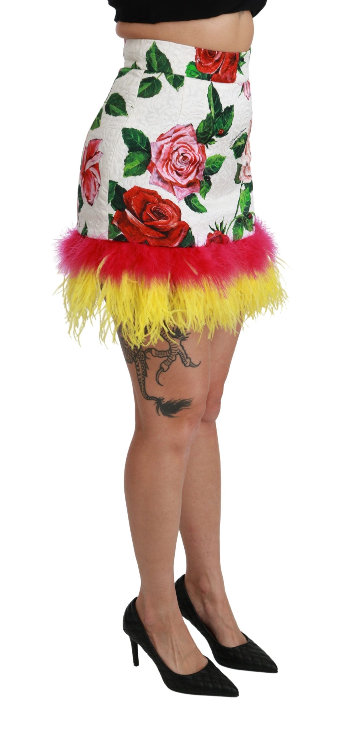 Floral Elegance High Waist Mini Skirt